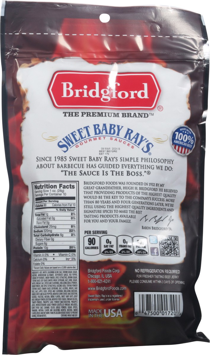 slide 9 of 11, Bridgford Jerky Sweet Baby Rays Teriyaki 10 Oz, 10 oz