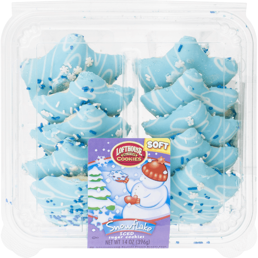 slide 3 of 8, Lofthouse Winter Blue Star & Snowflake Iced Cookies, 14 oz