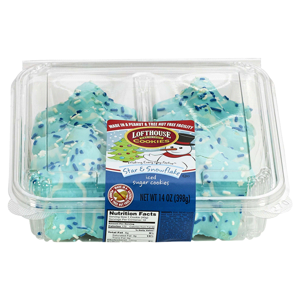 slide 1 of 8, Lofthouse Winter Blue Star & Snowflake Iced Cookies, 14 oz