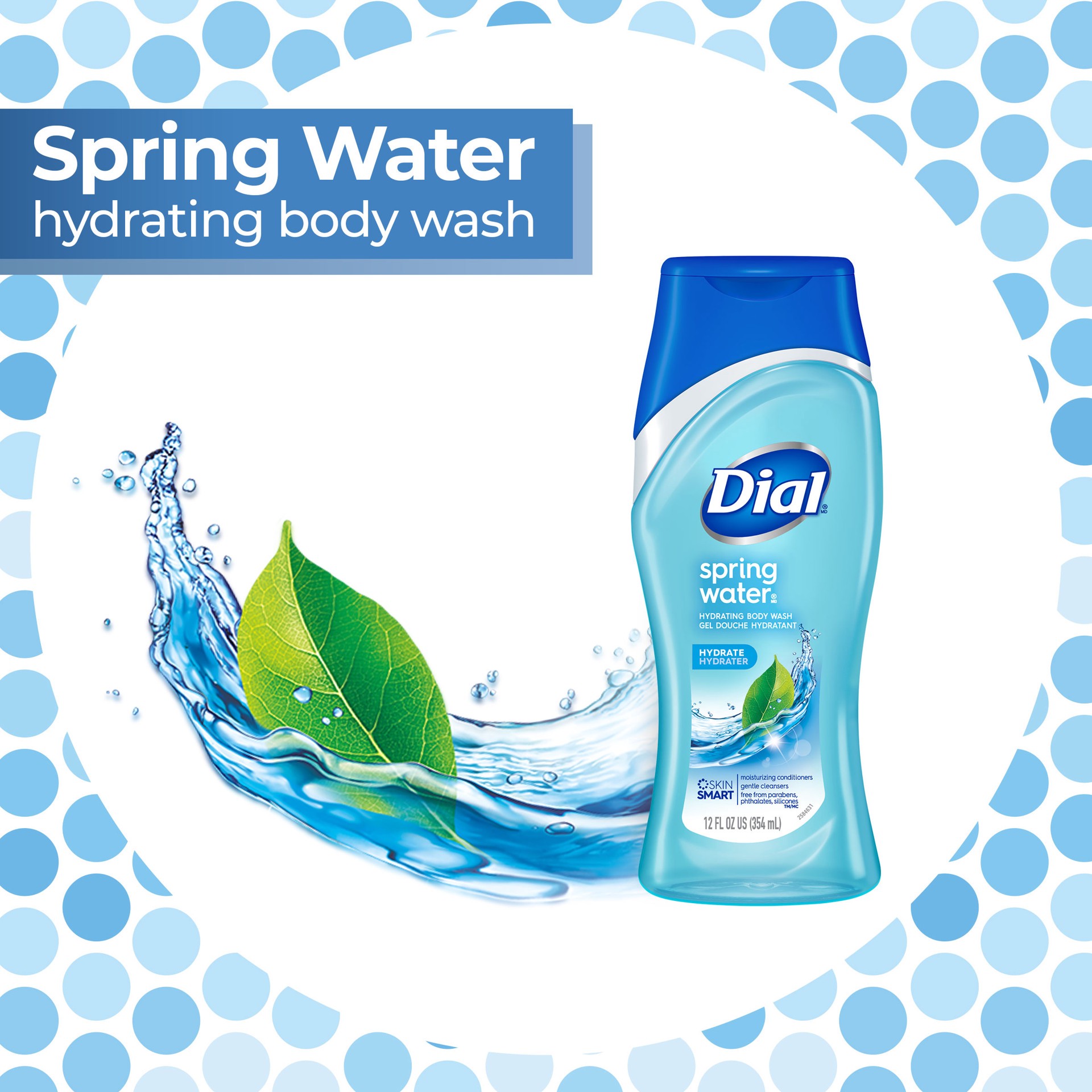 slide 5 of 5, Dial Body Wash, Spring Water, 12 fl oz, 12 fl oz