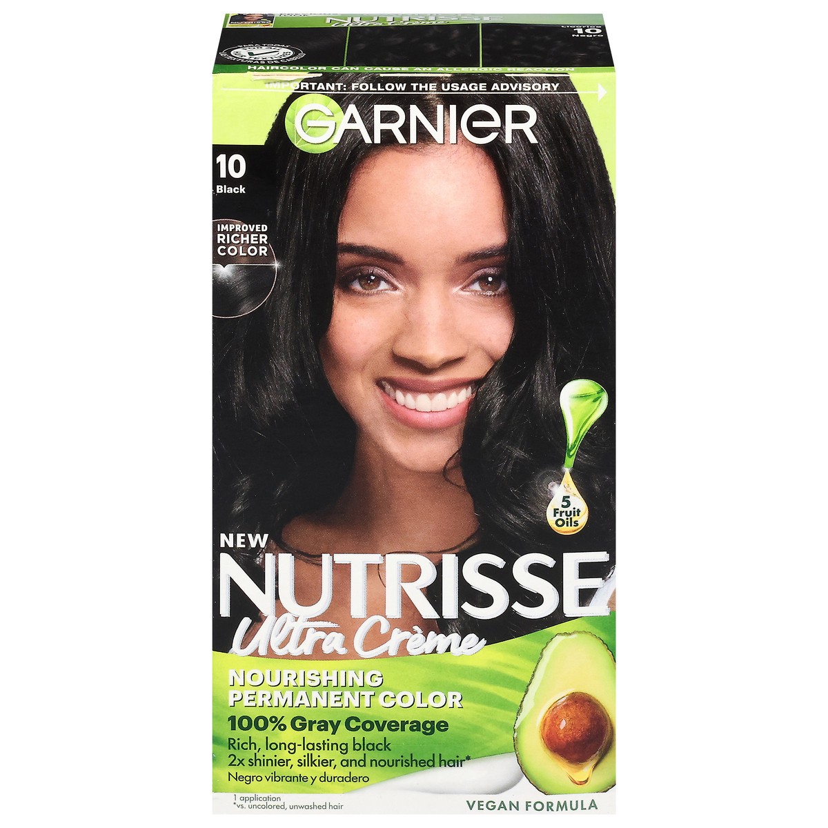 slide 1 of 11, Garnier Black 10 Ultra Creme Permanent Hair Color 1 ea, 1 ct