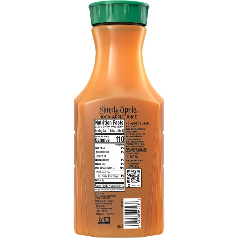 slide 4 of 9, Simply Apple Juice Bottle, 52 fl oz, 1 ct