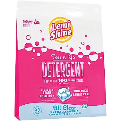 slide 1 of 4, Lemi Shine All Clear HypoallerGenic HE Laundry Detergent Pods, 32 ct