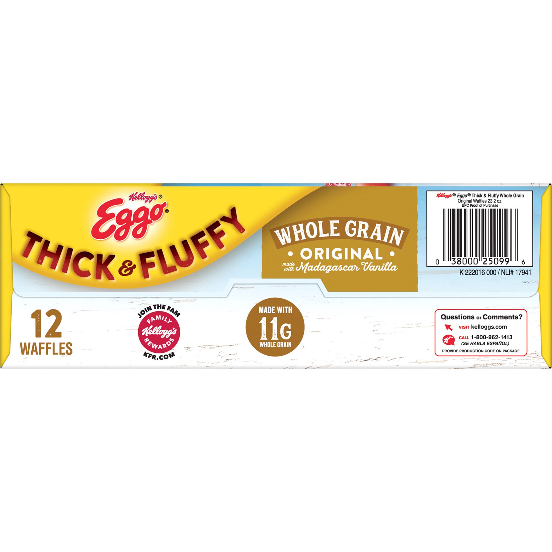 slide 3 of 5, Eggo Thick and Fluffy Frozen Waffles, Original, 23.2 oz, 6 Count, Frozen, 23.20 oz