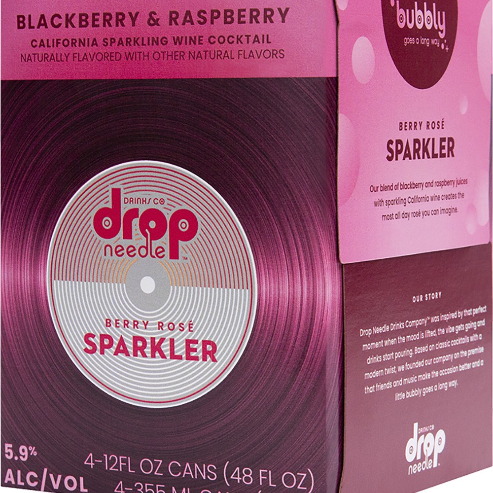 slide 1 of 1, Drop Needle Drinks Co Drop Needle Berry Rose Sparkler, 4 ct; 12 oz