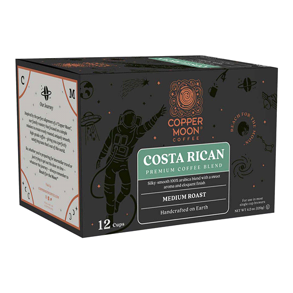 slide 1 of 1, Copper Moon Coffee Costa Rican Blend Single Serve Cup, Medium Roast - 12 ct, 12 ct