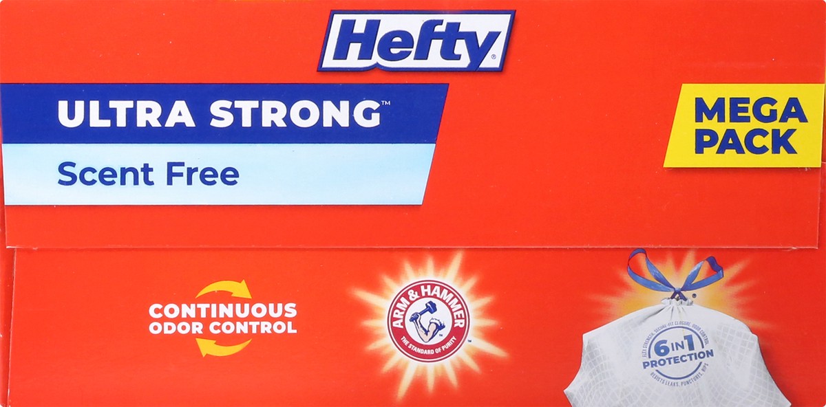 slide 6 of 9, Hefty Ultra Strong 13 Gallon Trash Bags, Tall Kitchen Trash Bags, White, Unscented, 80 Bags, 3.67 lb