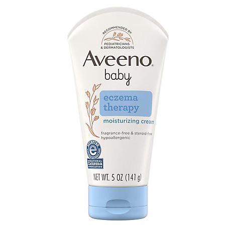 slide 1 of 1, Aveeno Baby Moisturizing Cream Fragrance-Free Eczema Therapy Steroid-Free - 5 Oz, 5 oz