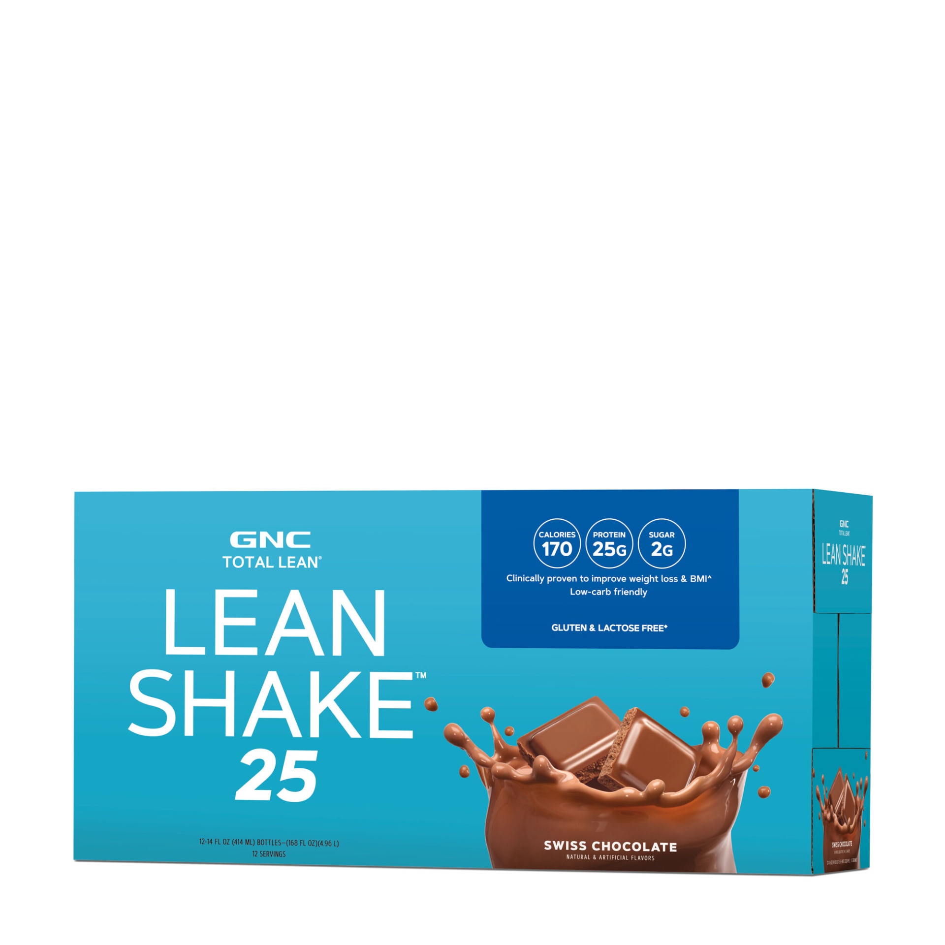 slide 1 of 1, GNC Total Lean Lean Shake 25 - Swiss Chocolate, 12 ct