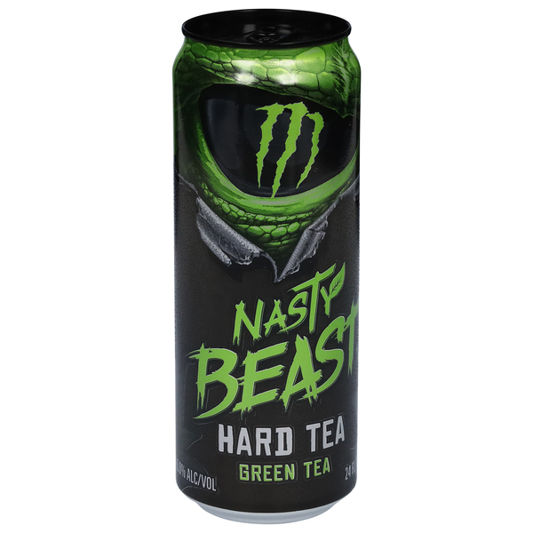 slide 1 of 1, Monster Nasty Beast Hard Green Tea 24 fl oz Can, 24 oz