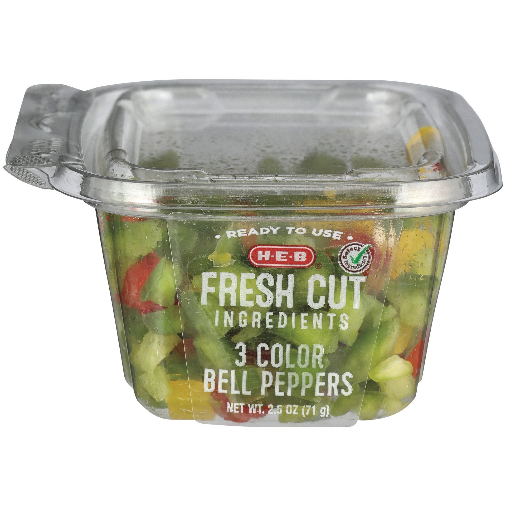 slide 1 of 1, H‑E‑B Fresh Diced 3 Color Bell Peppers, 2.5 oz