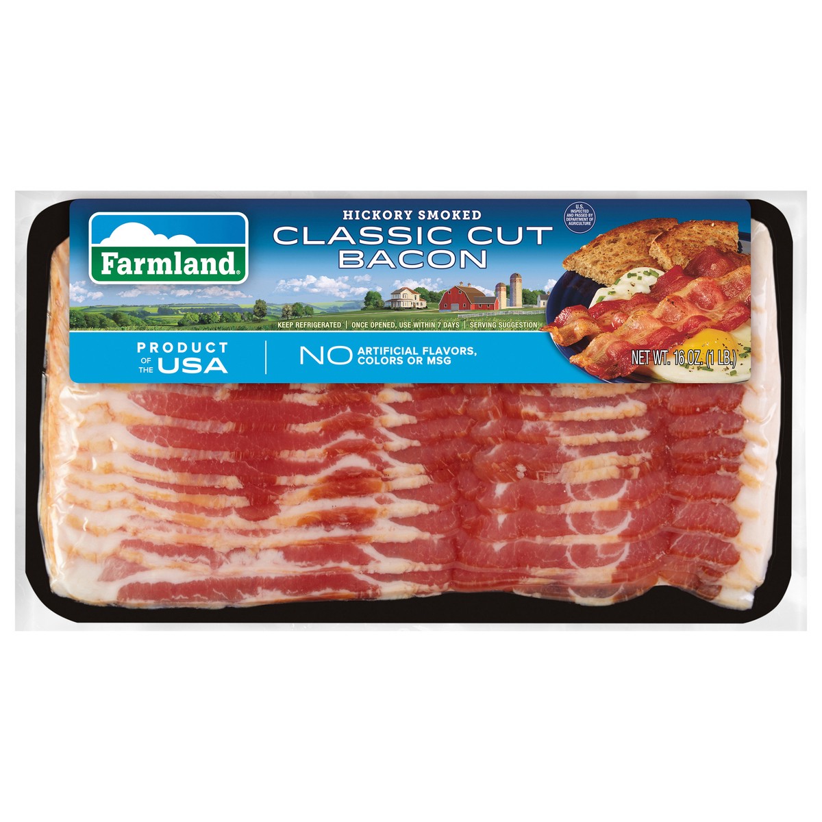 slide 1 of 10, Farmland Naturally Hickory Smoked Classic Cut Bacon, 16 oz, 16 oz