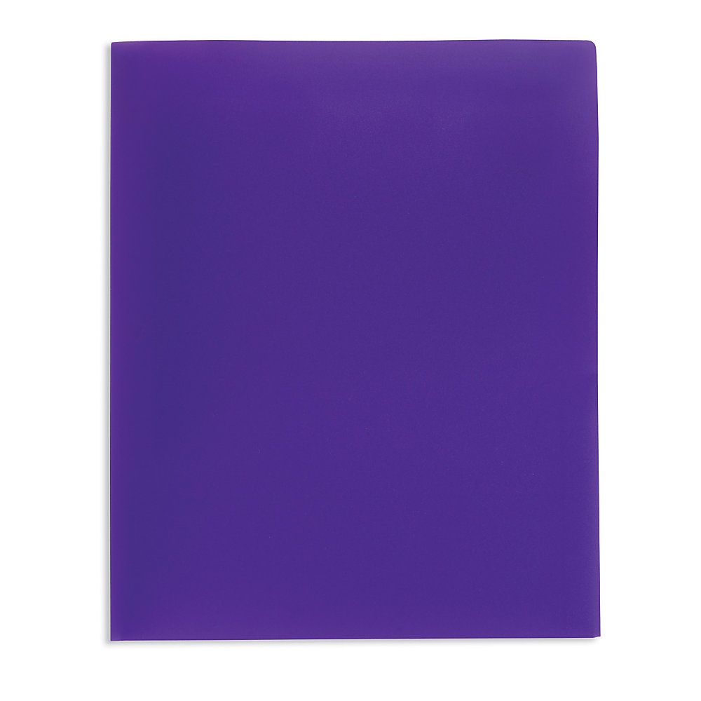 slide 1 of 2, Office Depot Brand School-Grade 2-Pocket Poly Folder, Letter Size, Purple, 1 ct