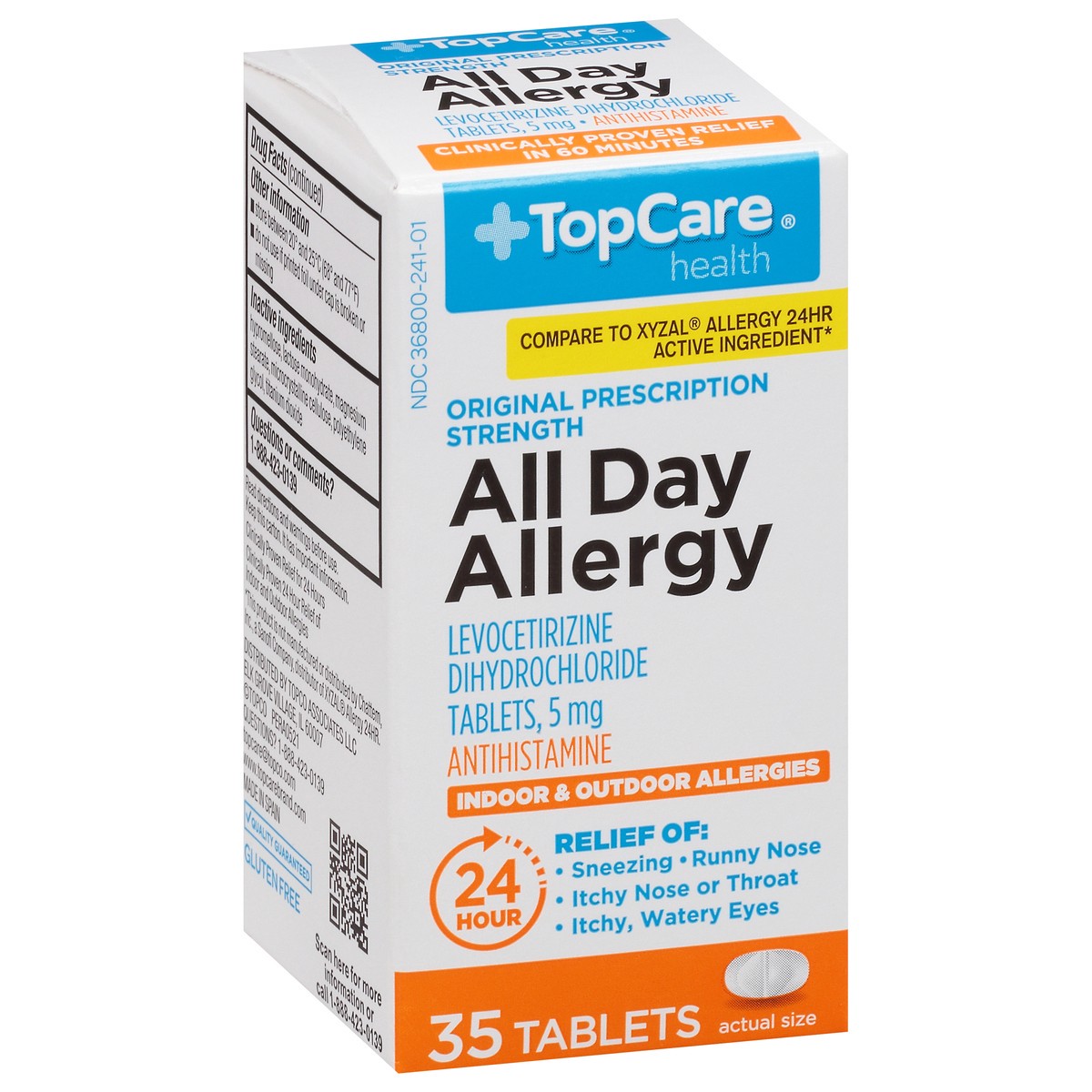 slide 9 of 9, TopCare Health Original Prescription Strength All Day Allergy Tablets 35 ea, 35 ct