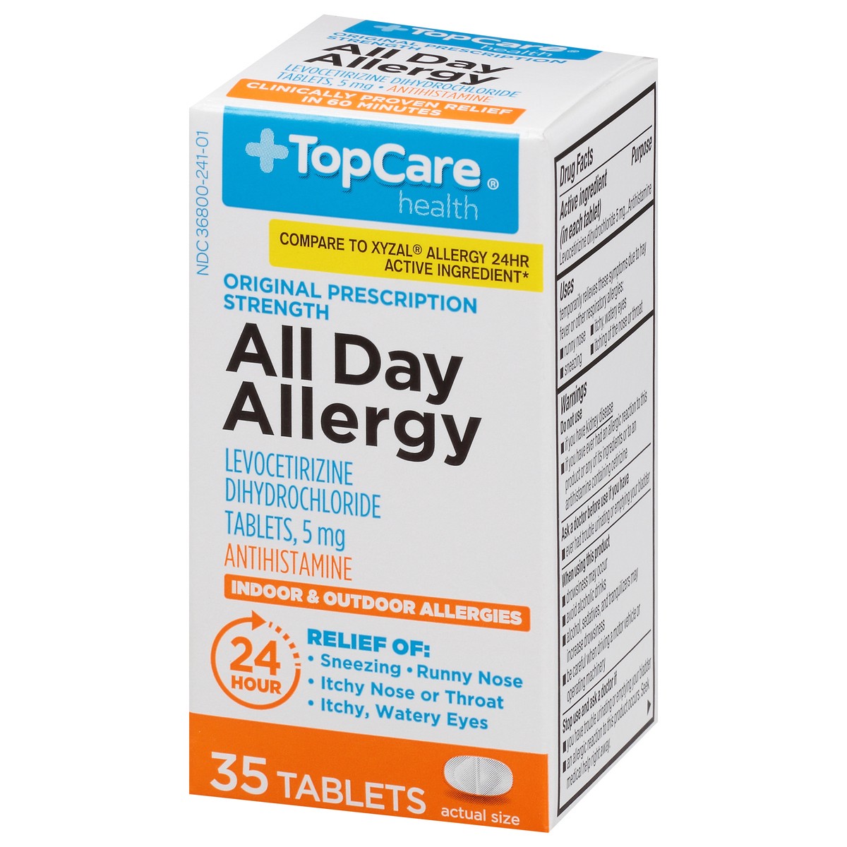 slide 4 of 9, TopCare Health Original Prescription Strength All Day Allergy Tablets 35 ea, 35 ct