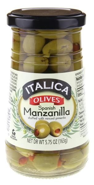 slide 1 of 1, Italica Spanish Manzanilla Olives Stuffed With Minced Pimento, 5.75 oz