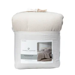 Room & Retreat Cream Jacquard 3piece Comforter Set Full/queen