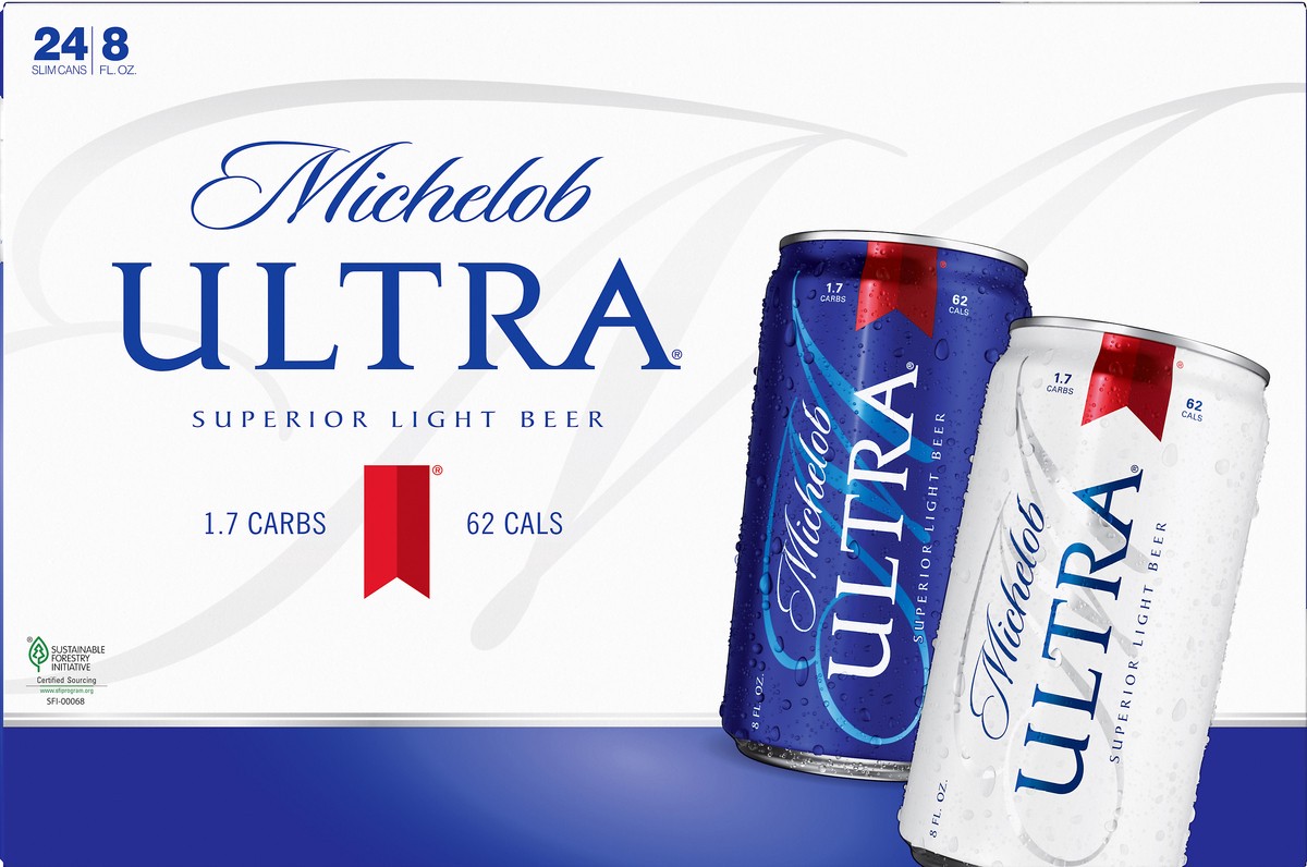 slide 8 of 8, Michelob Ultra Light Beer, 24 Pack 8 fl. oz. Cans, 24 ct; 8 fl oz