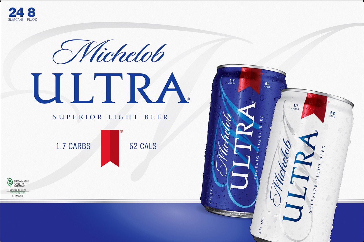 slide 4 of 8, Michelob Ultra Light Beer, 24 Pack 8 fl. oz. Cans, 24 ct; 8 fl oz