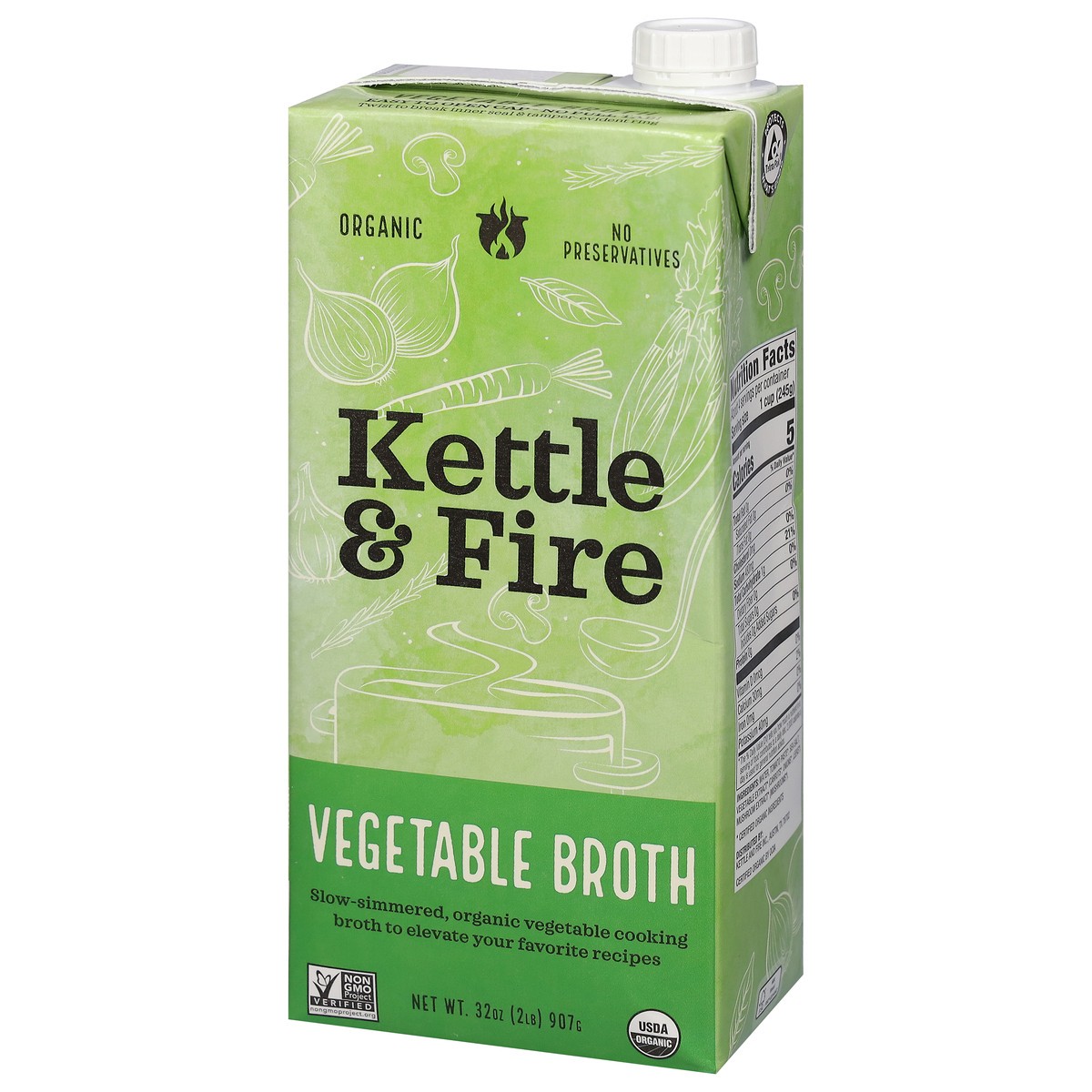 slide 9 of 9, Kettle & Fire Organic Vegetable Broth 32 oz, 32 oz