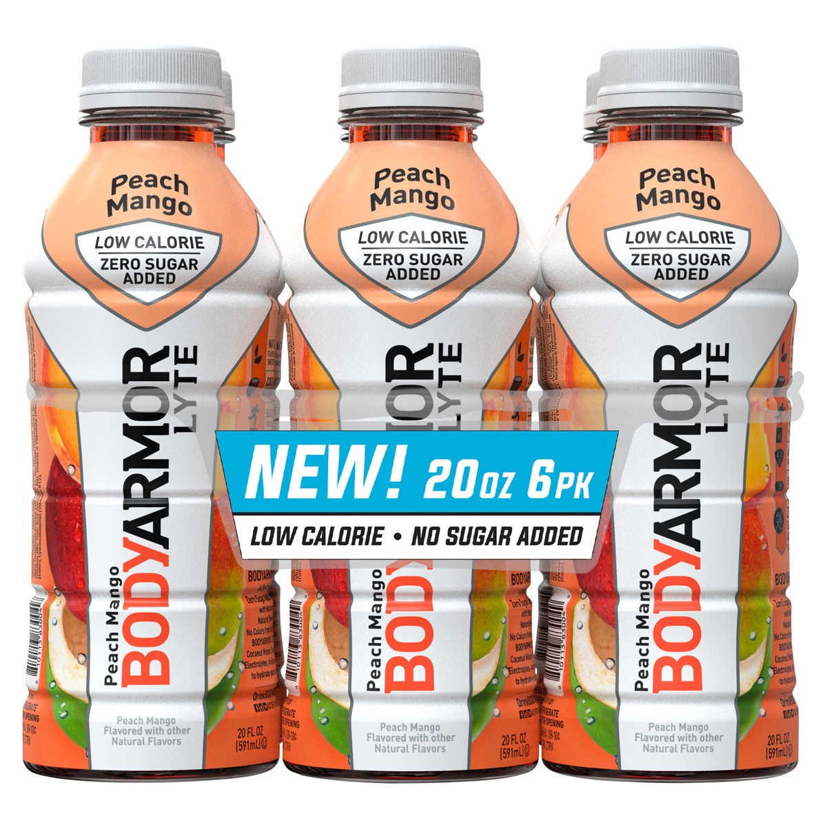 slide 1 of 1, BODYARMOR Lyte Peach Mango Bottles- 6 ct, 6 ct