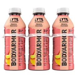 BODYARMOR Lyte Peach Mango Bottles, 20 fl oz, 6 Pack