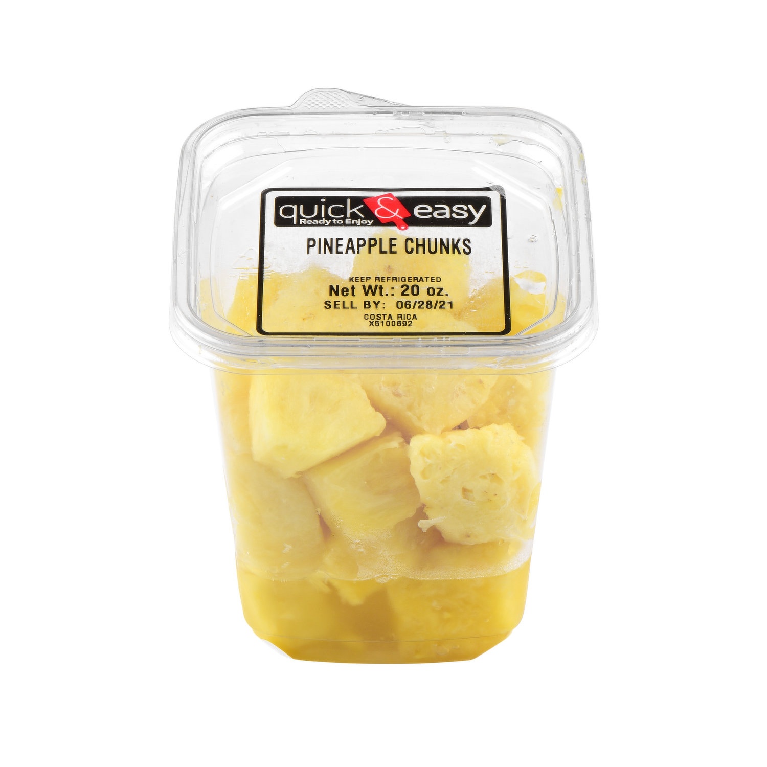 slide 1 of 1, Quick and Easy Pineapple Chunks, Fresh Cut, 20 Ounce, 1 Each, 20 oz