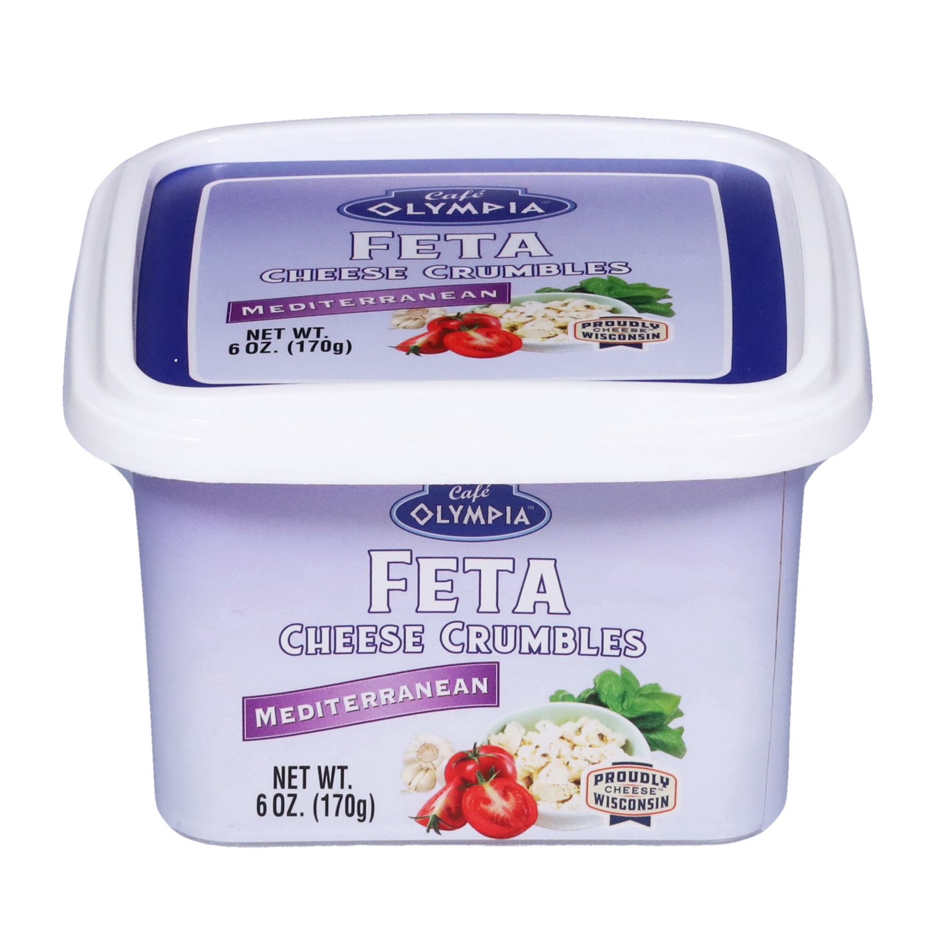 slide 1 of 1, Cafe Olympia Feta Cheese Crumbles - Mediterranean, 6 oz