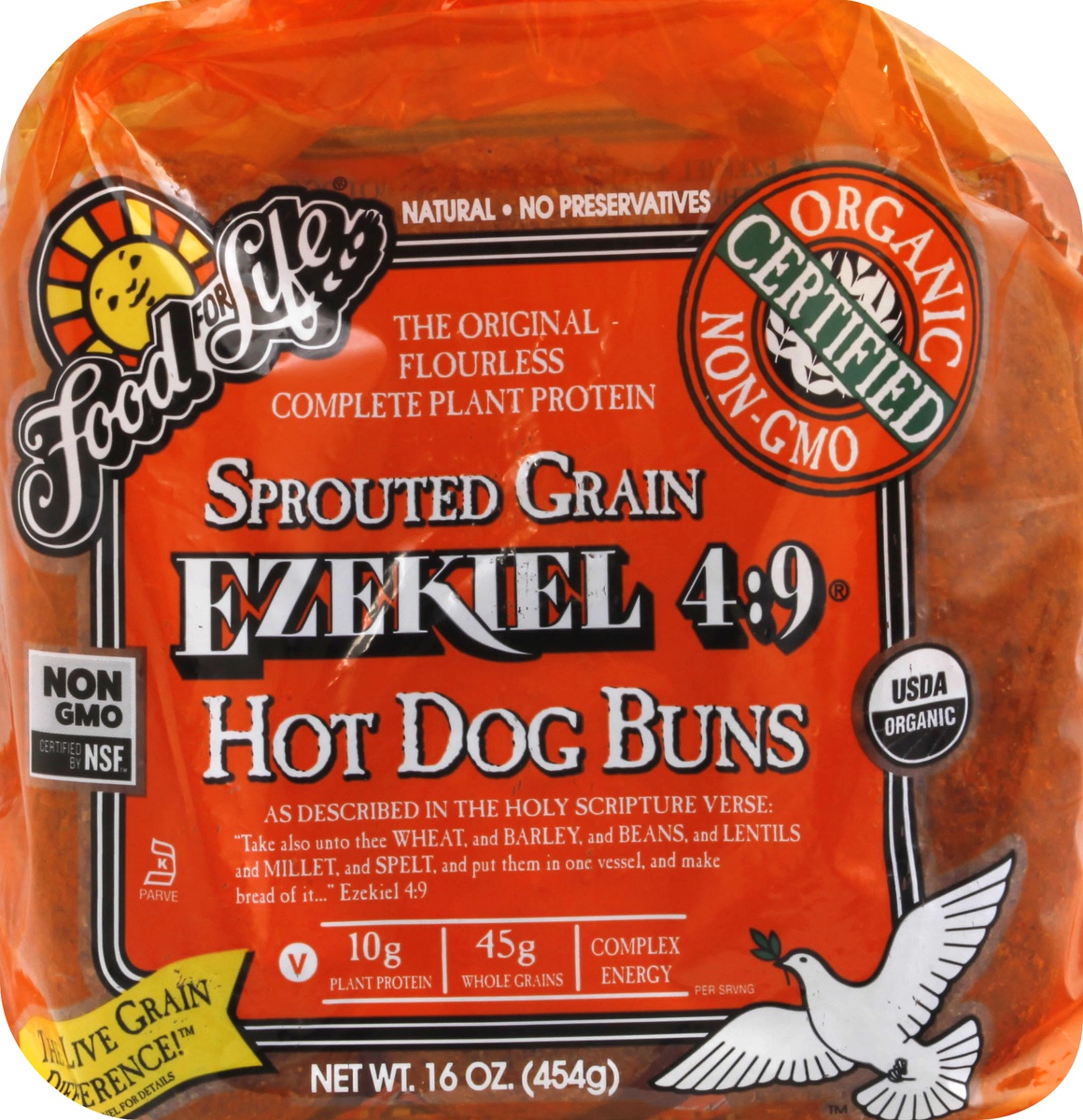 slide 6 of 10, Food For Life Ezekiel 4:9 Sprouted Grain Hot Dog Buns, 16 oz