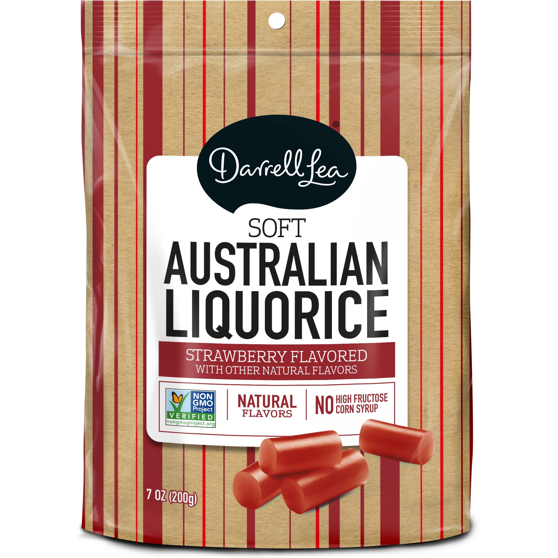 slide 1 of 2, Darrell Lea Soft Australian Strawberry Flavored Liquorice, 7 oz
