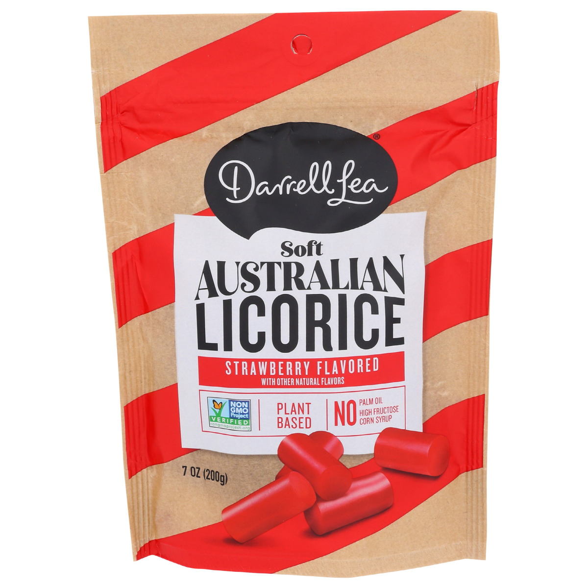 slide 1 of 5, Darrell Lea Soft Australian Strawberry Flavored Liquorice, 7 oz