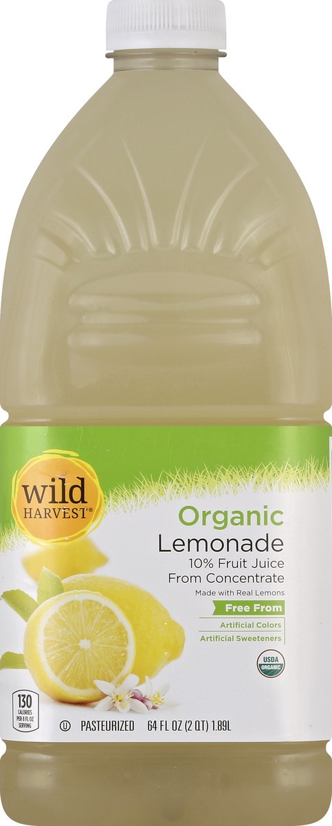 slide 1 of 8, Wild Harvest Organic 10% Juice Lemonade - 64 oz, 64 oz