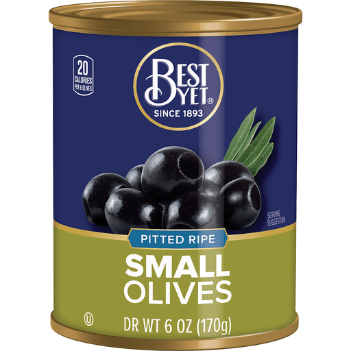 slide 1 of 1, Best Yet Small Pitted Ripe Olives, 6 oz