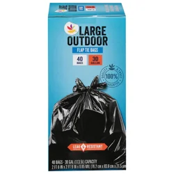 Giant Large Outdoor Flap Tie Trash Bags 30 Gallon