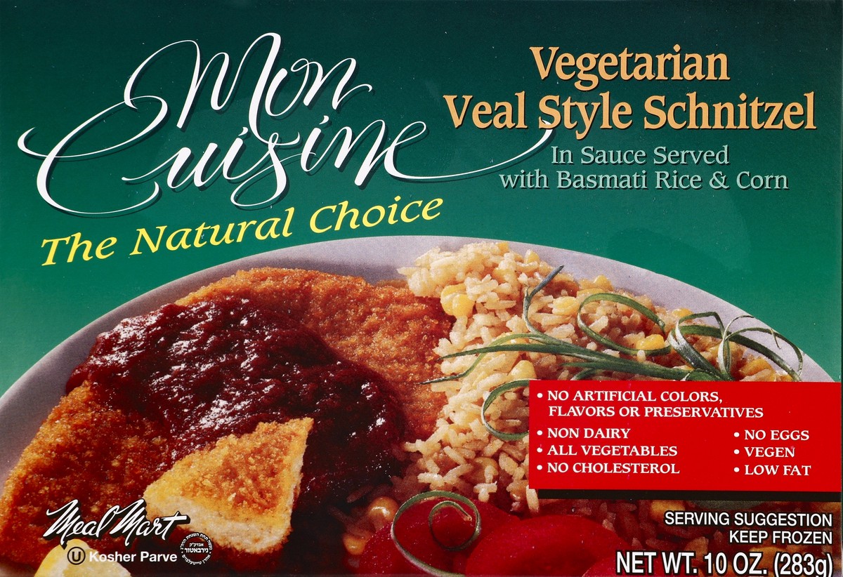 slide 2 of 5, Mon Cuisine Vegetarian Veal Style Schnitzel, 10 oz