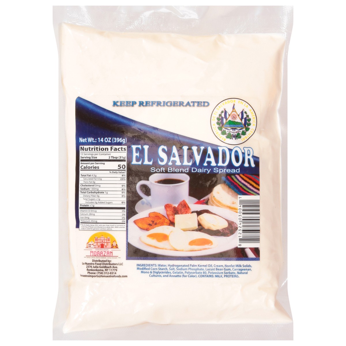 slide 1 of 9, Lo Nuestro Foods El Salvador Soft Blend Dairy Spread 14 oz, 14 oz