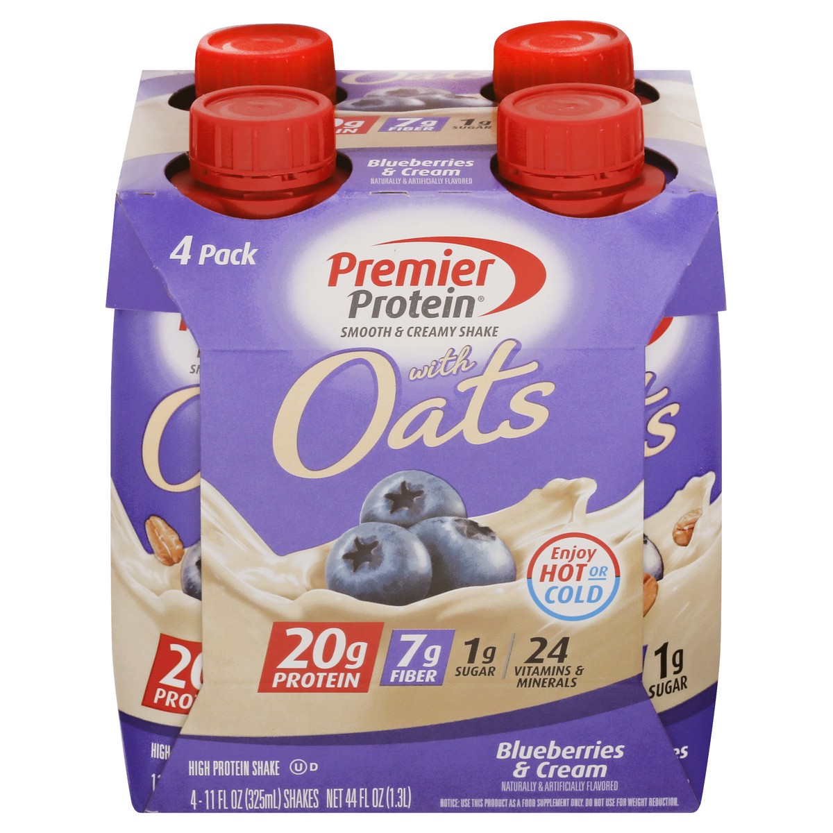 slide 1 of 13, Premier Protein 4 Pack Blueberries & Cream Shake with Oats 4 ea, 4 ct