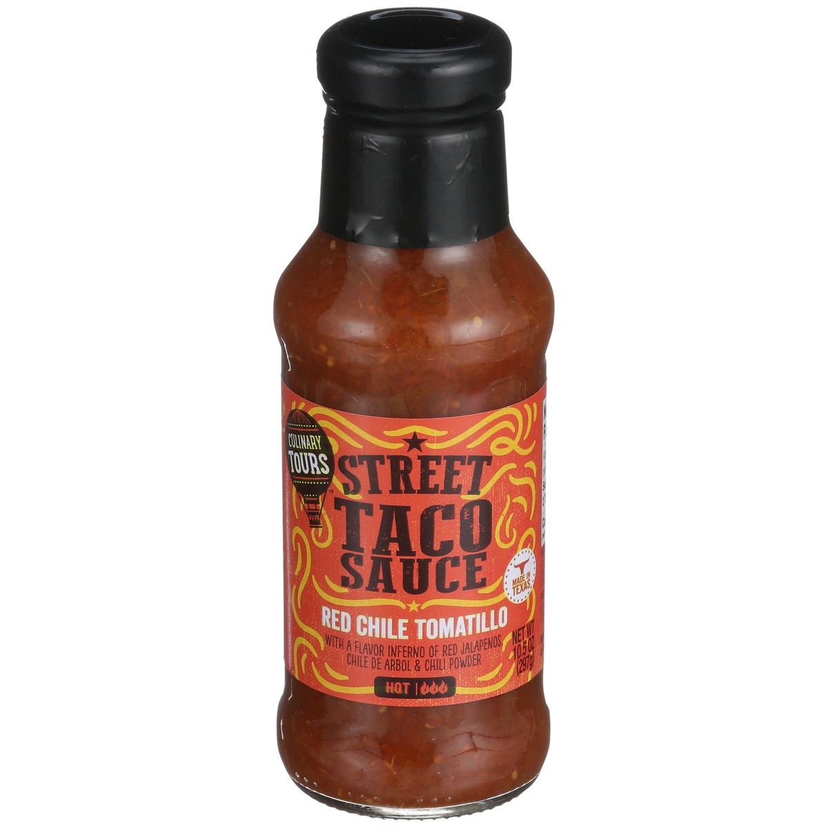 slide 1 of 1, Culinary Tours Hot Red Chile Tomatillo Street Taco Sauce, 10.5 oz