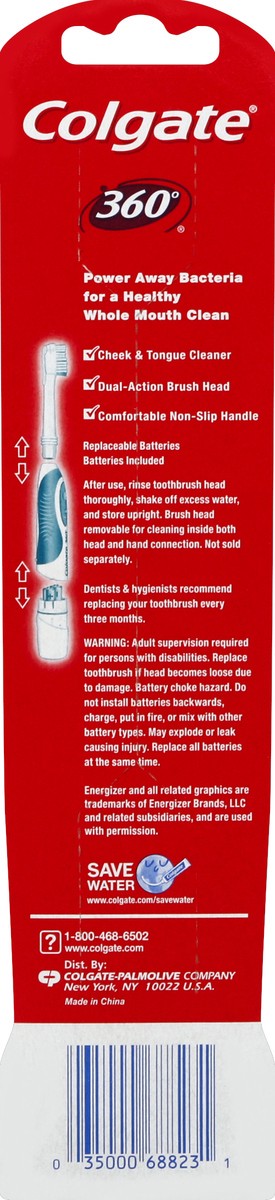 slide 2 of 6, Colgate 360 Battery Powered Soft Toothbrush, 1 ct