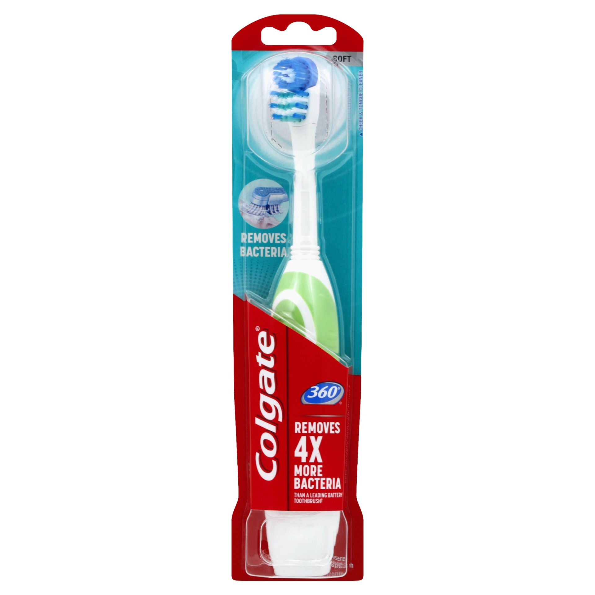 slide 1 of 6, Colgate 360 Battery Powered Soft Toothbrush, 1 ct