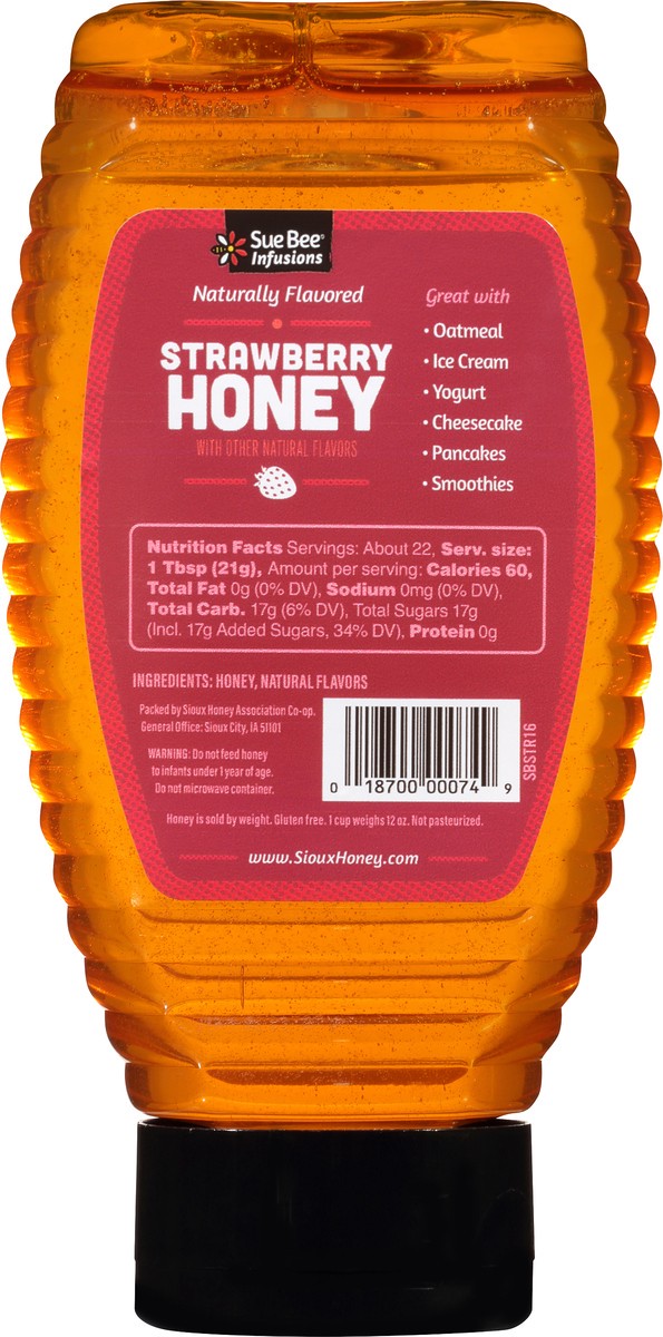 slide 7 of 7, Sue Bee Infusions Strawberry Honey 16 oz, 16 oz