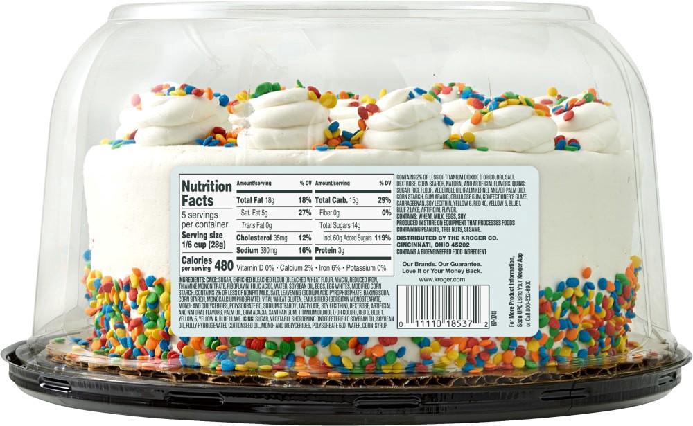 slide 4 of 4, Bakery Fresh Goodness Confetti White Iced Double Layer Cake, 48 oz
