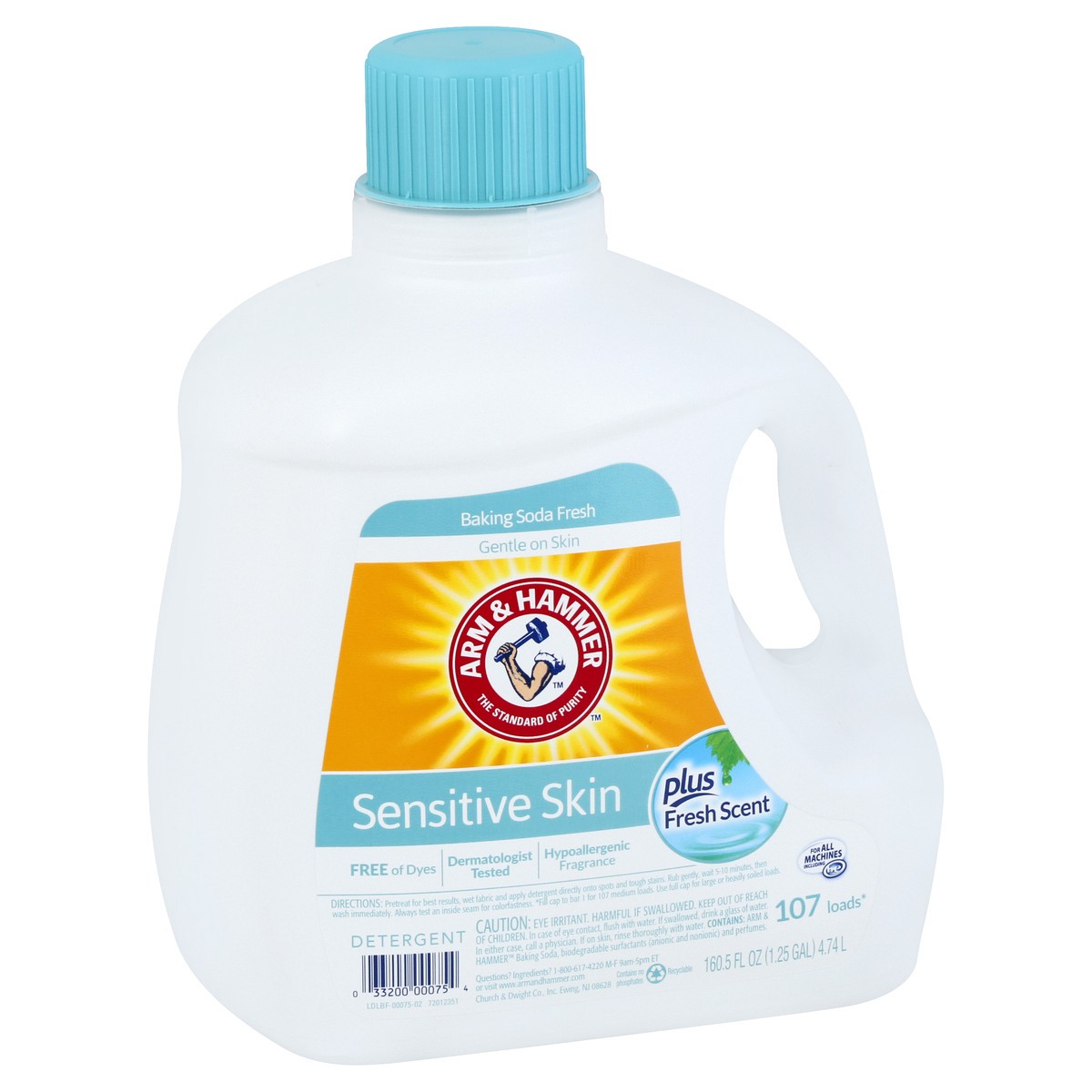 slide 3 of 9, ARM & HAMMER Sensitive Skin Fresh Scent Detergent 160.5 oz, 160.5 fl oz