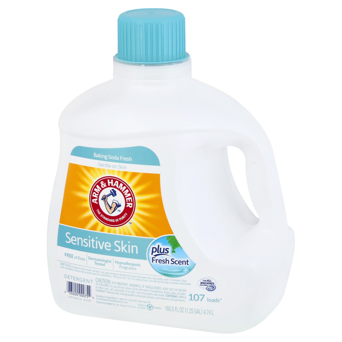 slide 4 of 9, ARM & HAMMER Sensitive Skin Fresh Scent Detergent 160.5 oz, 160.5 fl oz