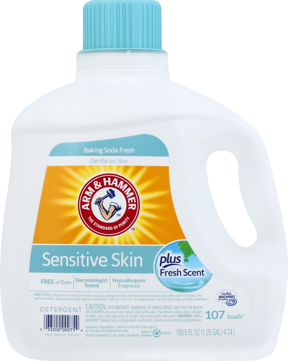 slide 1 of 9, ARM & HAMMER Sensitive Skin Fresh Scent Detergent 160.5 oz, 160.5 fl oz