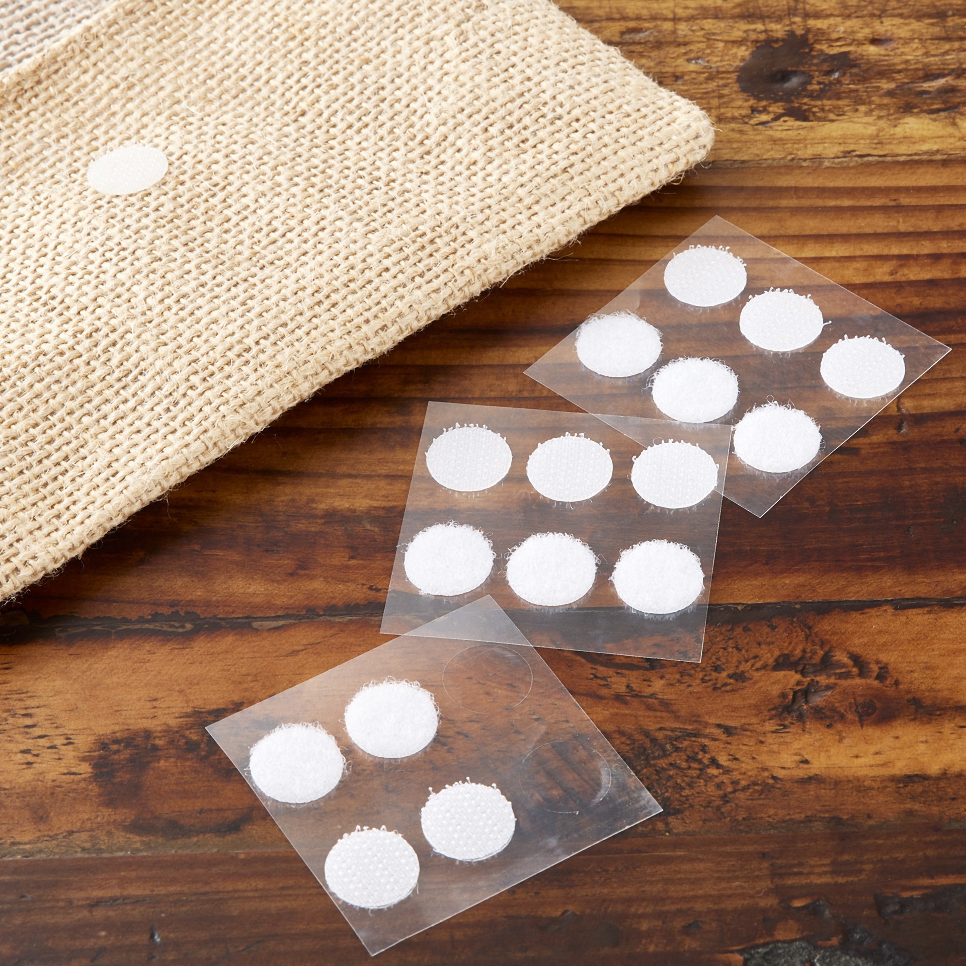 slide 2 of 3, White Hook & Loop Circles By Loops & Threads, 0.5 in