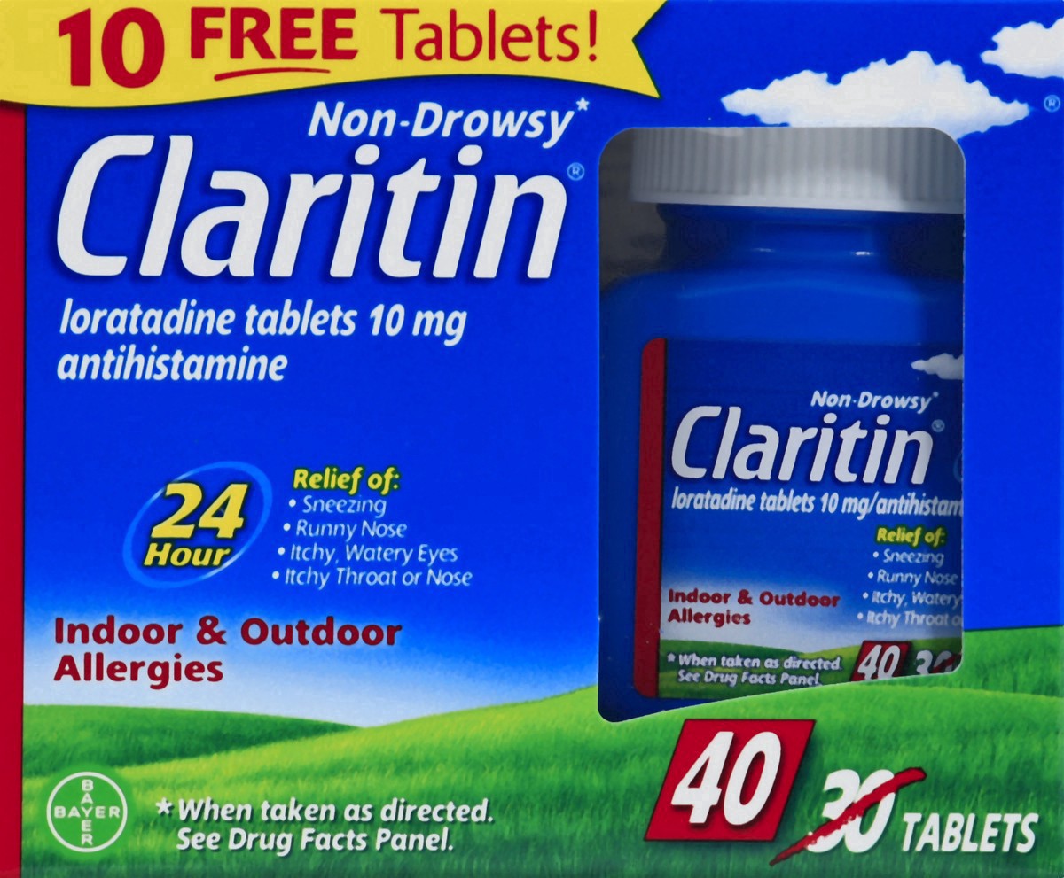 slide 13 of 14, Claritin Non-Drowsy Indoor & Outdoor Allergies Tablets 10Mg, 40 ct