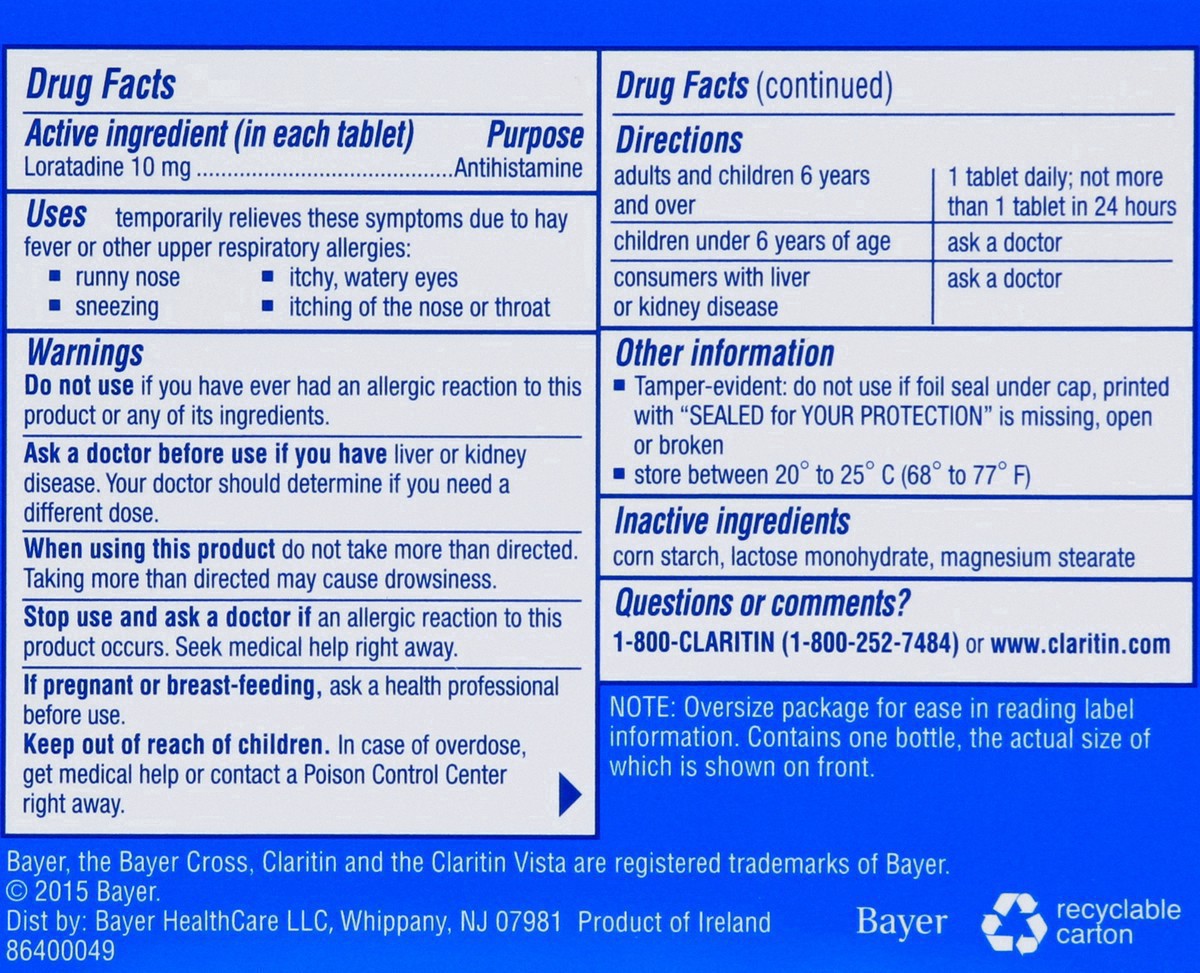 slide 14 of 14, Claritin Non-Drowsy Indoor & Outdoor Allergies Tablets 10Mg, 40 ct