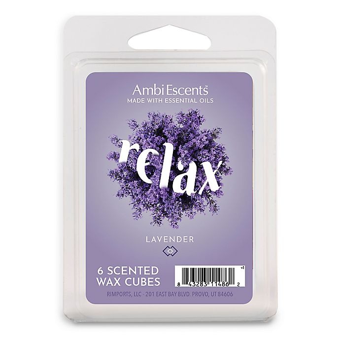 slide 1 of 1, AmbiEscents Relax Lavender Wax Fragrance Cubes, 6 ct