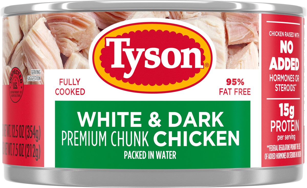 slide 3 of 5, Tyson Premium Chunk White & Dark Chicken, 12.5 oz., 354.37 g